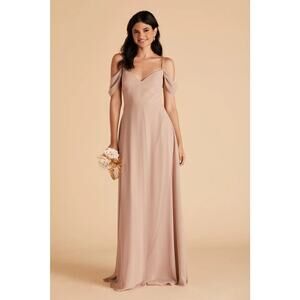 1372 NWT Birdy Grey Devin Chiffon Convertible Bridesmaid Dress Taupe Size Medium